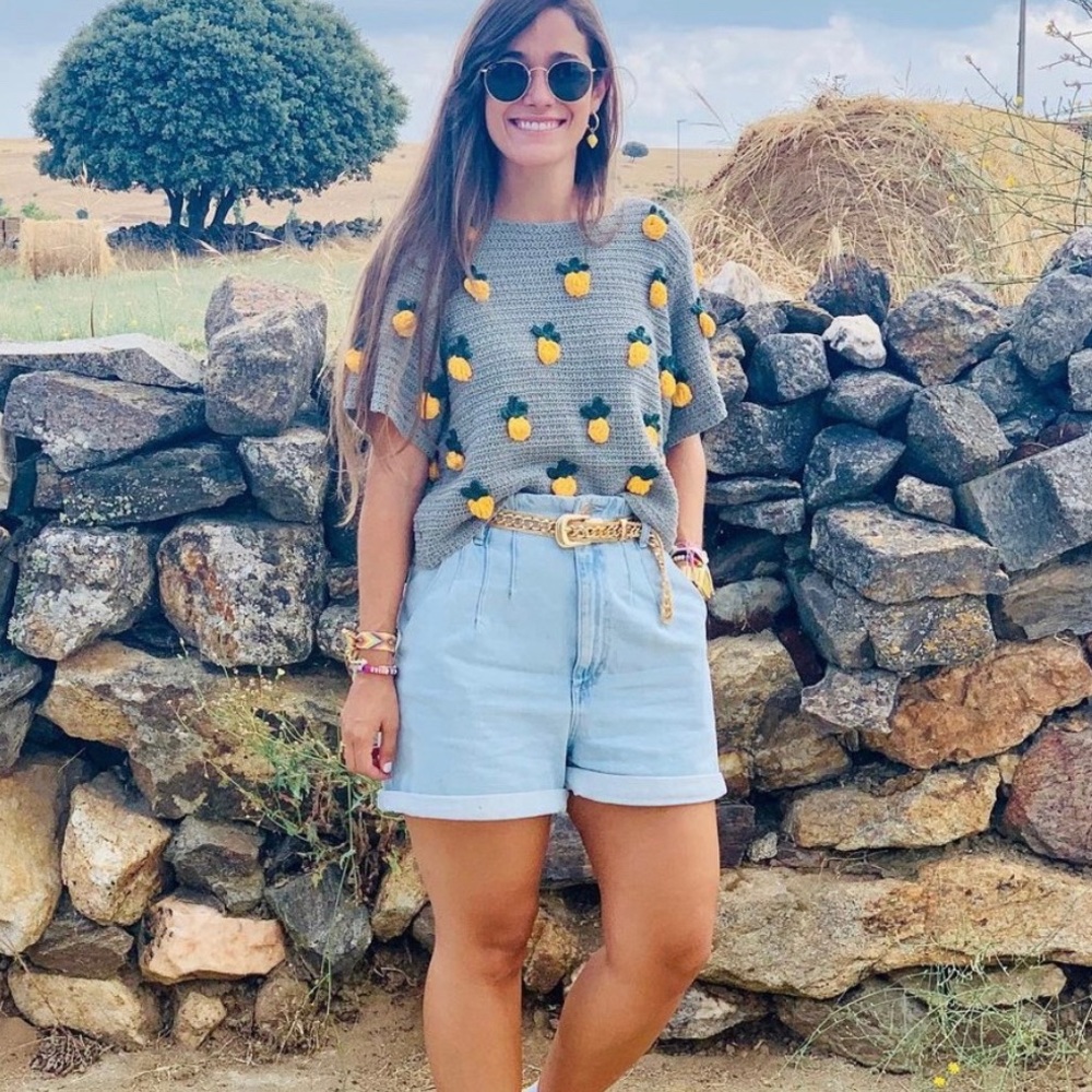 ZARA Pineapple Knit Sweater - Picture 3 of 8